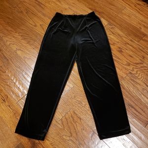 R&K EVENING Black Velvet Pants - Size Medium